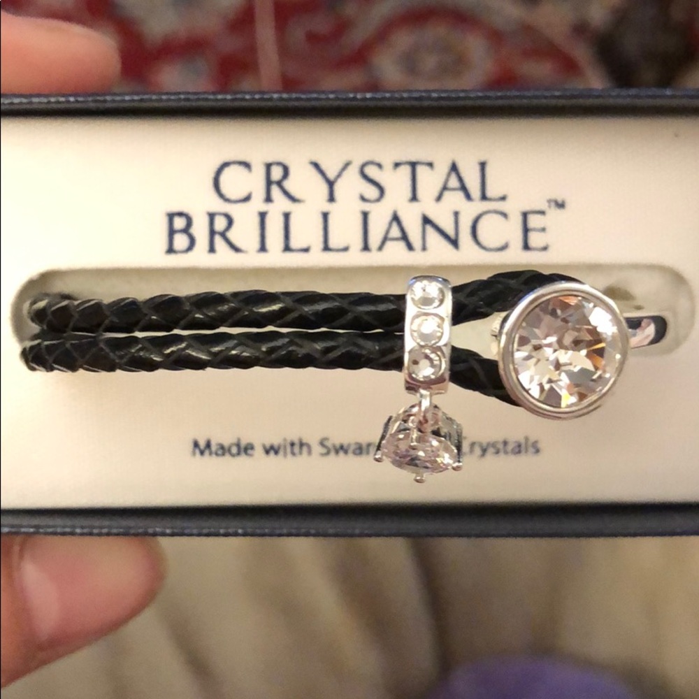 Nib swarovski leather bracelet